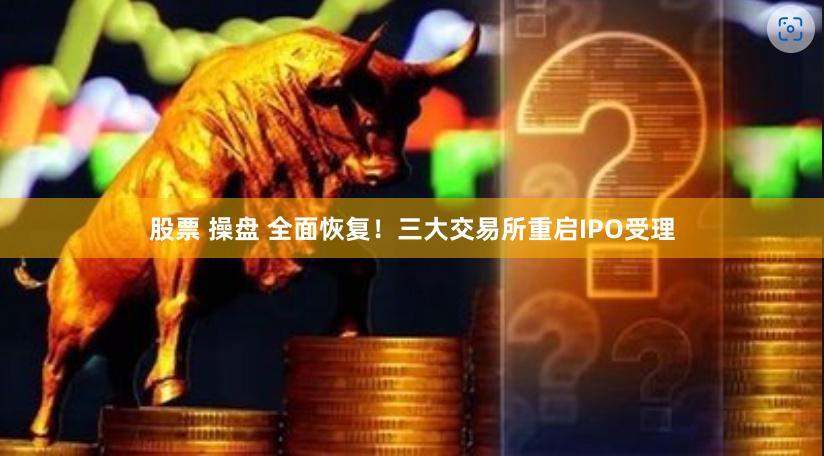 股票 操盘 全面恢复！三大交易所重启IPO受理